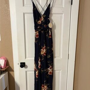 LUXXEL Floral PANTS ROMPER with Spaghetti Straps